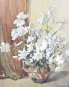 A framed and glazed still life, flowers in a vase, signed G M G Pollock (?). H.72 W.61cm