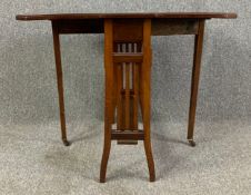 Sutherland table, 19th century mahogany with drop flap action. H.62 W.73 D.60cm