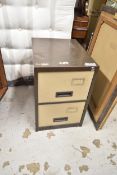 A metal filing cabinet