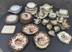 A miscellaneous collection of 19th century and later porcelain, plates, tureens etc. Largest plate