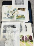 An artist's portfolio belonging to Jocelyne Blair to include 50+ miscellaneous screen prints,