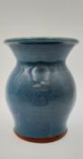 David Fry (b.1948), a terracotta studio pottery vase with a blue and green high fired glaze, and