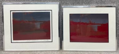 Two prints by Jocelyne Blair titled 'At Rest - Lower North Sea', one an artist's proof serigraph