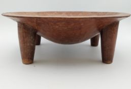 A Fijian carved hardwood kava bowl. H.14 Dia.41.5cm