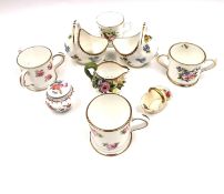 A collection of 19th century porcelain miniatures to include a pair of Royal Doulton creamers, a