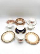 Two 19th century honeycomb reticulated Sevres cups, one with a saucer, along with a Royal