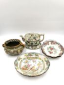 A collection of china to include a Royal Doulton Oriental style hand finished platter, a