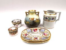A collection of 19th century porcelain miniatures to include a Royal Doulton hand painted vase