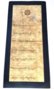 An Ottoman/Islamic/Persian Firman hand written in ink on paper mounted on card, bearing an
