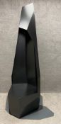 A matt black powder coated and mirror polished stainless steel 'Kronos' chair by Duffy of