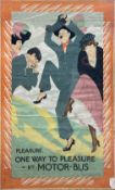 Christopher R. W. Nevison (1889-1946), a large framed and glazed 1920's travel poster titled 'One