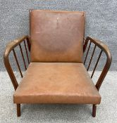 A mid-century teak armchair in the style of Rino Levi. H.77cm.