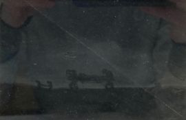 Gunner F.J. Mears (d.1929), a watercolour on paper depicting stretcher bearers by starlight.