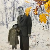 Corinne Charton (b.1954), a large signed contemporary oil on canvas titled 'In Safe Hands' 2005.