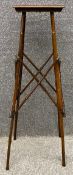 A 19th century bamboo jardiniere stand with Japan lacquered bird and flower decoration. H.79cm.