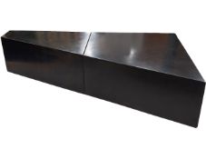 A contemporary patinated steel coffee table in two parts by Stephane Ducatteau. H.30.5 W.75 D.42cm