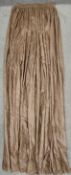 A pinch-pleat hessian backed cotton curtain in pale pink. H.270 W.58cm