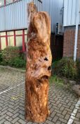 A large sculptural hollowed narra wood tree trunk from Indonesia. H.245 W.105cm.