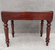 A 19th century mahogany foot bath with ceramic liner. H.44 W.55 D.33.5cm
