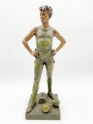 After Etroupe Bouret (1833-1906), signed cold-painted spelter figure titled 'The Weightlifter', on a