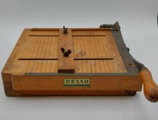 A vintage office guillotine by Dryad, Leicester. H.10 W.38.5 D.55cm