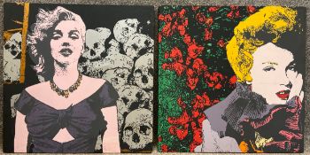 Julian Pedraza (b.1982), two contemporary acrylic paintings on canvas of Marilyn Monroe, one