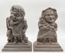 A pair of Victorian Punch and Judy cast iron doorstops. H.31 W.22cm (largest).