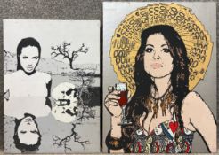Julian Pedraza (b.1982), two signed and dated contemporary acrylic paintings on canvas from 2011,