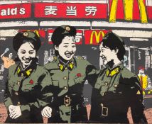 Julian Pedraza (b.1982), a signed and dated contemporary acrylic painting on canvas titled 'Big Mao'