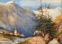 A signed 19th century watercolour on paper titled 'Argentiere - Val Chamounix', with an indistinct
