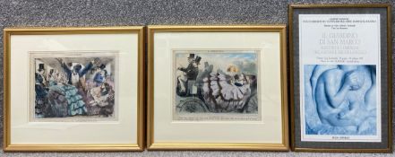 Two 19th century hand coloured engravings signed in plate by Charles Vernier (1813-1892), along with