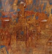 Viktor Anufriev (b.1958), a signed mixed media painting on paper titled 'Mother Russia'. Framed