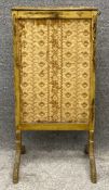 A 19th century carved giltwood and silk needlework fire screen. H.82 W.42cm