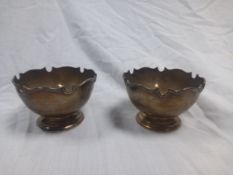 A pair of hallmarked silver bowls with Barker Brothers Silversmiths Ltd. marks, inscribed with '