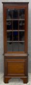 A C.1900 mahogany full height corner cabinet. H.194 W.63 D.37cm