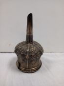 An early 19th century Glasgow hallmarked repousse silver wine funnel with filter insert by Robert