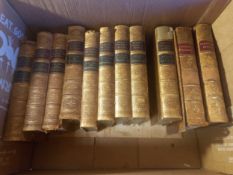 A collection of leather bound Scott's Waverley Novels.