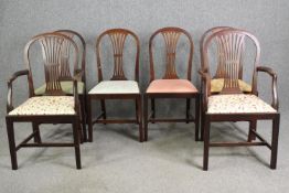A set of six mahogany Hepplewhite style dining chairs, early 20th century.