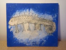 A signed mixed media painting on board by Harry Adams (STOT21stCPlanB) with title to reverse.
