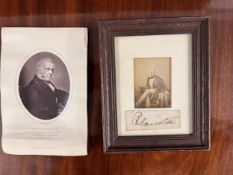 A photograph of Lord Palmerston former Prime Minister with signature.