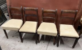 A matched set of four 19th century mahogany dining chairs.