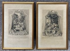 A pair of French 18th/19th century engravings. Framed and glazed in gilt frames. H.46 W.31cm (each)