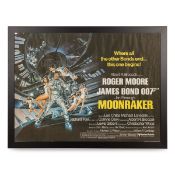 AN ORIGINAL JAMES BOND 007 'MOONRAKER' BRITISH QUAD FILM POSTER c.1979