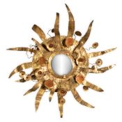 MISSONI: AN ITALIAN SUNBURST CONVEX MIRROR c.1980