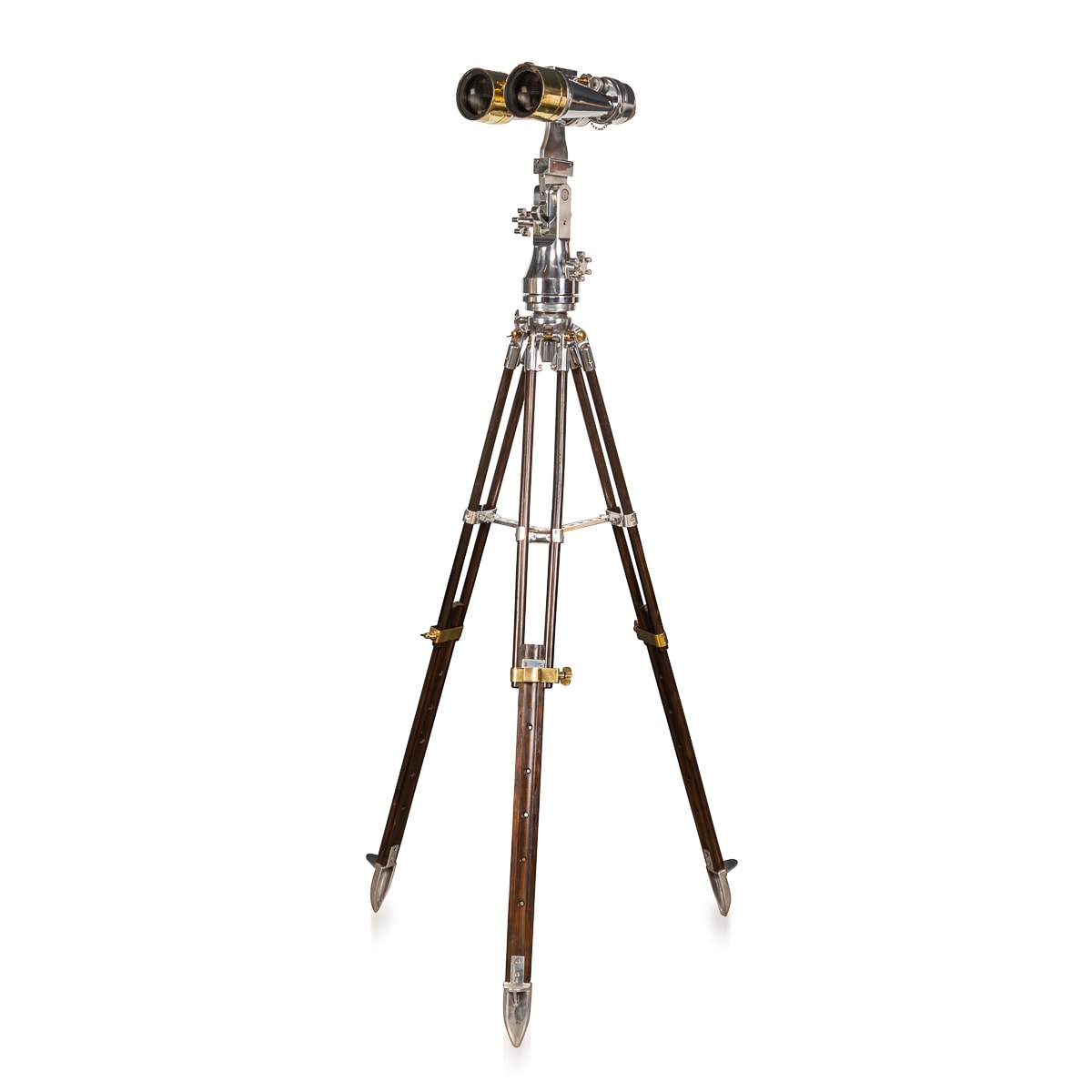 A SET OF 20TH CENTURY ENGLISH POLISHED OBSERVATION BINOCULARS BY ROSS c.1940