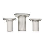 A SET OF THREE MURANO GLASS TABLE LAMPS MADE IN VENICE, ITALY, c 1980