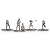 A SET OF 19TH CENTURY STERLING SILVER GOLF MENU HOLDERS, LONDON c.1896