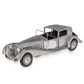 A SOLID SILVER BUGATTI ROYALE TYPE 41 MODEL CAR, L DONATI c.1960