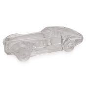 DAUM: A 20TH CENTURY GLASS MODEL OF A RACE CAR, FRANCE c.1980