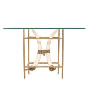 HENRI FERNANDEZ: AN UNUSUAL 20TH CENTURY FRENCH RESIN TUSKS CONSOLE TABLE, c.1970